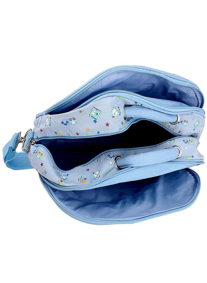 Unique Ideas New Born Baby Multipurpose Polyester Diaper/Mother Bag with Holder Diaper Changing Multi Compartment (Printed Blue, Medium)(Pack of 1) - Image 3